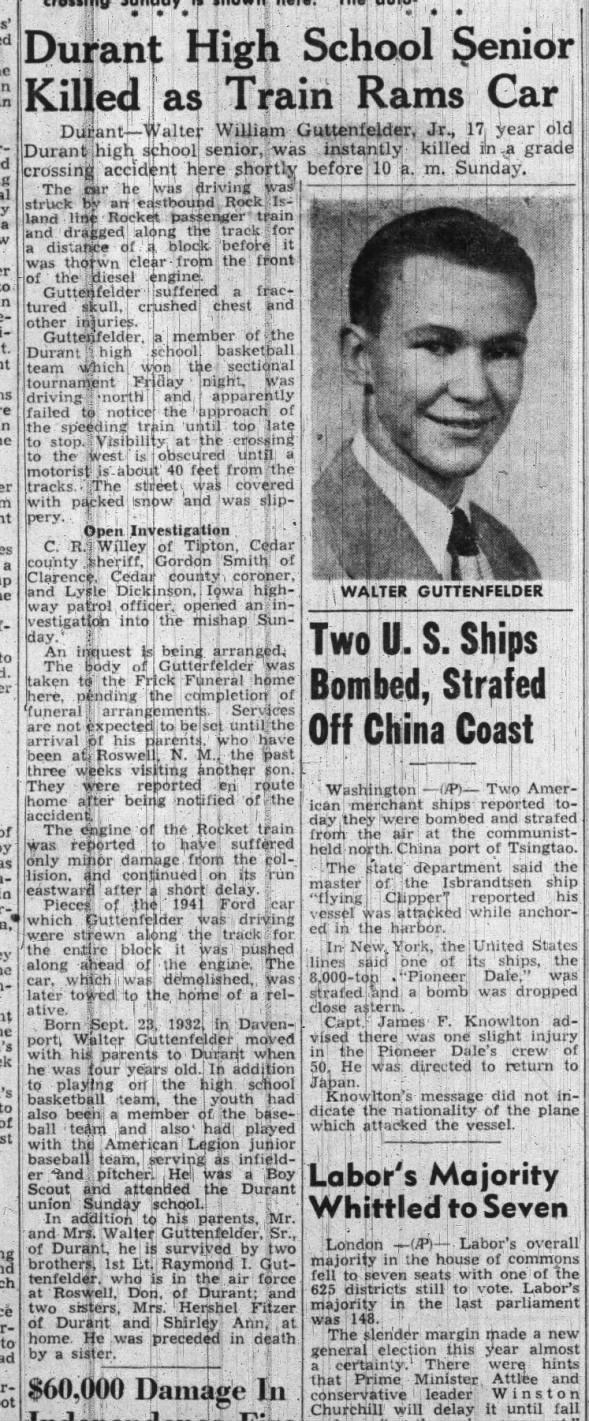 Clipping from The Muscatine Journal